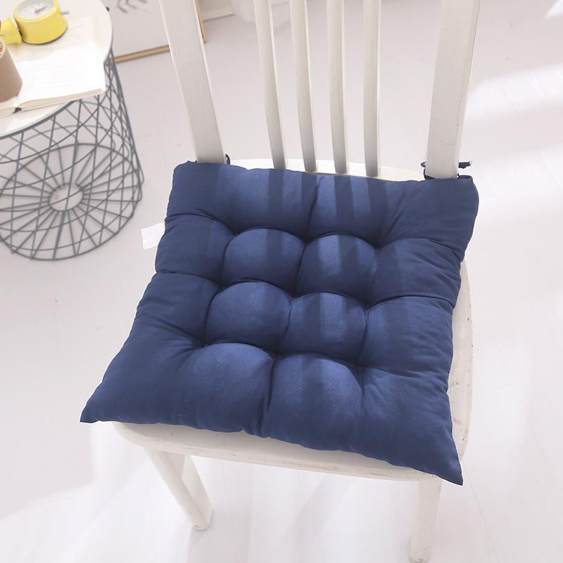 🎨New🎨Solid Color Chair Cushion 40x40cm Soft Thicken Pad Chair Cushion Tie on Seat Dining Room Kitchen Office Decor Backrest Pillow