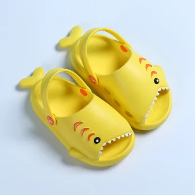 Cute baby cartoon shark sandals kid summer outdoor beach slippers children cute selipar (5)