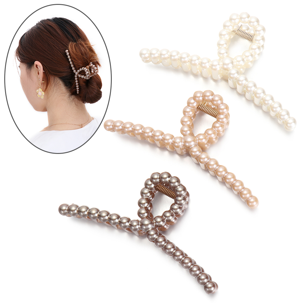 F8C503Y Big Size Headwear Girls Hairpins Hyperbole Hair Styling Barrettes Hair Clips Hair Accessories Pearls Hair Claw