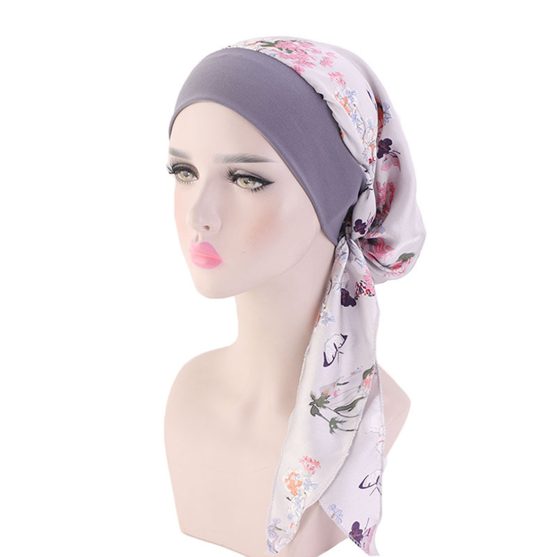 Caile ผู้หญิงมะเร็งผ้าพันหัว Chemo หมวกผมร่วงหมวก Pre-Tied Headwear ผ้าพันคอใหม่