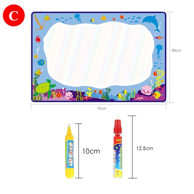 5ประเภท74X49CM Reuable กระดานวาดภาพน้ำ2ปากกามายากลภาพวาด Board พรมของเล่นเพื่อการศึกษาสำหรับของขวัญเด็ก