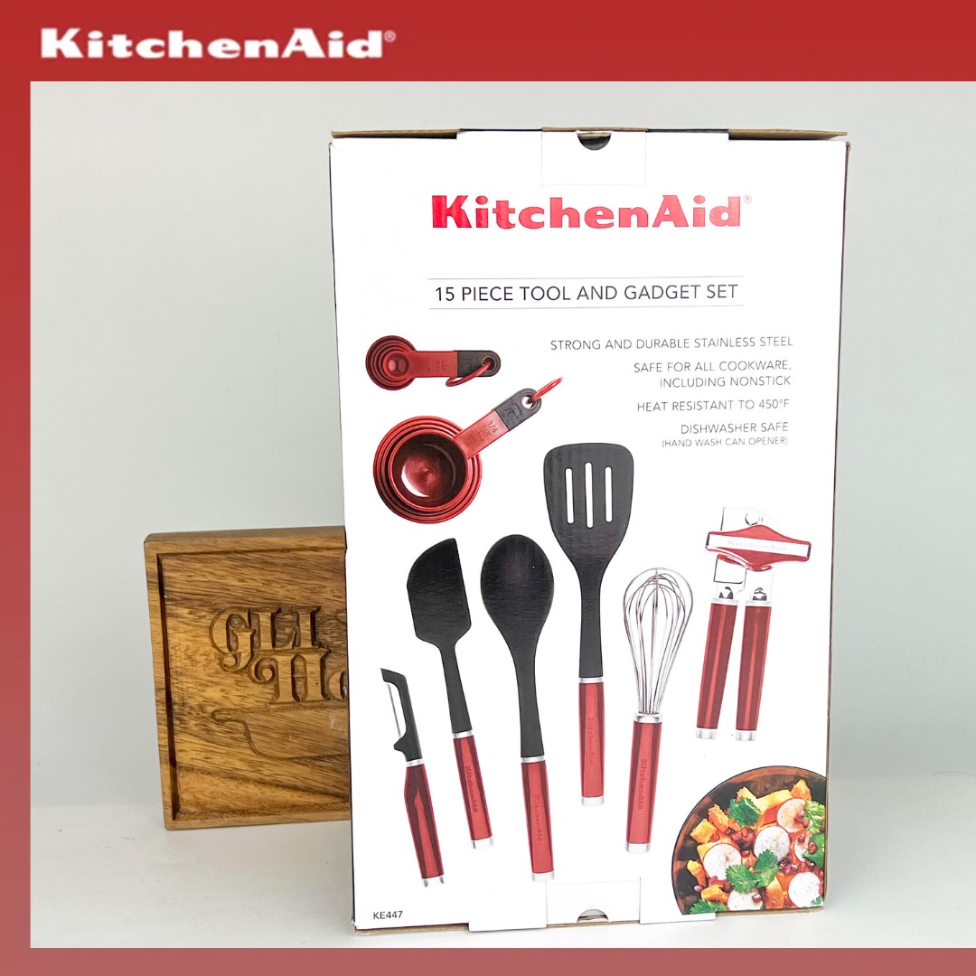 KitchenAid Classic Tool and Gadget Set, 15-Piece, Empire Red