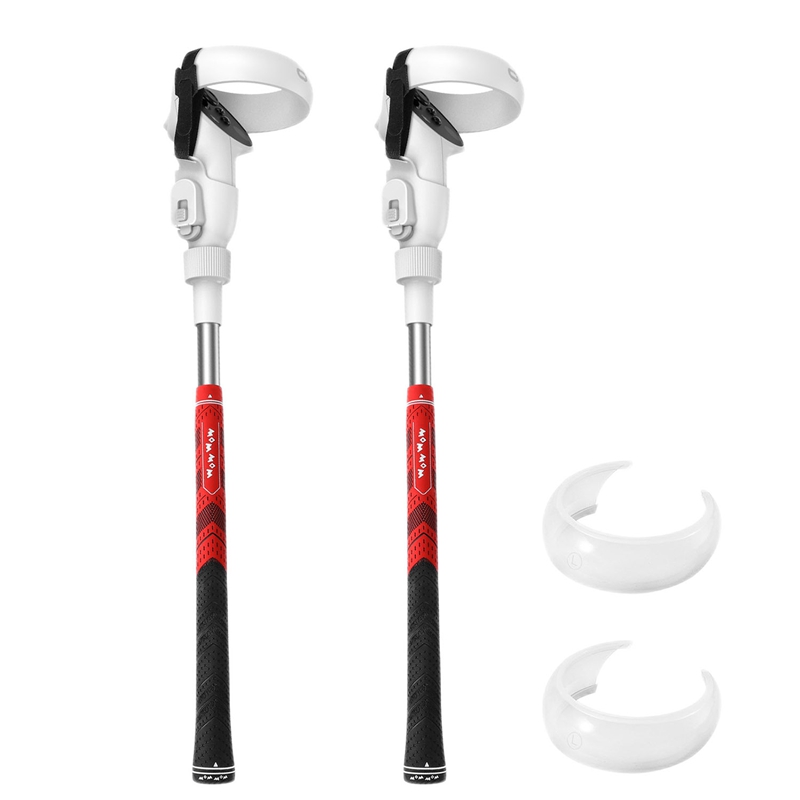 VR Golf Club Adapter Plastic VR Golf Club Adapter Controller Grips Stick Handle for Oculus Quest 2 Rift S Golf Club Attachment for Oculus Quest 2 VR