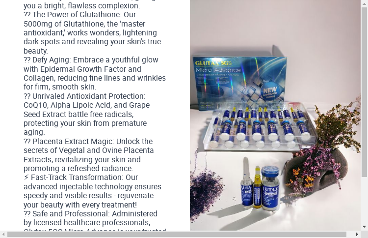 GLUTAX 5GS MICRO ADVANCE (BOX WITH SYRINGE, BUTTERFLY NEEDLE & STERILE WATER)