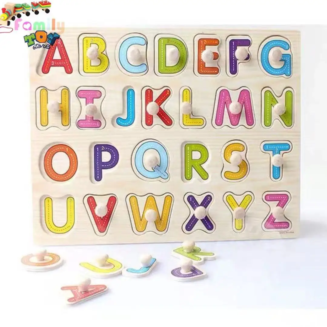wooden alphabet peg puzzle