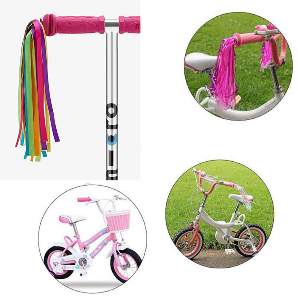 CLDH 2pcs New Outdoor Colorful Kids Girls Boys Tricycle Handlebar Tassels Scooter Parts Streamers Tassel Bike Bicycle Decoration