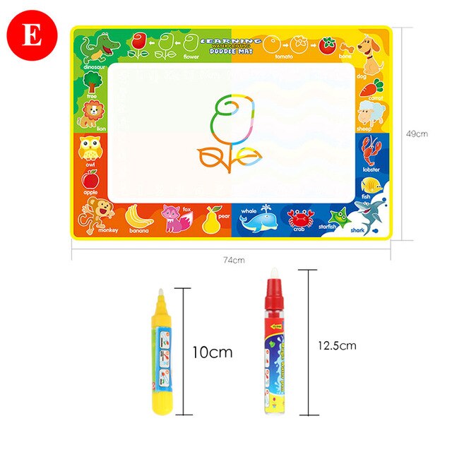 5ประเภท74X49CM Reuable กระดานวาดภาพน้ำ2ปากกามายากลภาพวาด Board พรมของเล่นเพื่อการศึกษาสำหรับของขวัญเด็ก