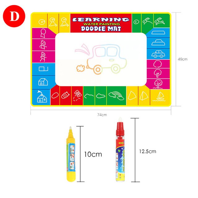 5ประเภท74X49CM Reuable กระดานวาดภาพน้ำ2ปากกามายากลภาพวาด Board พรมของเล่นเพื่อการศึกษาสำหรับของขวัญเด็ก