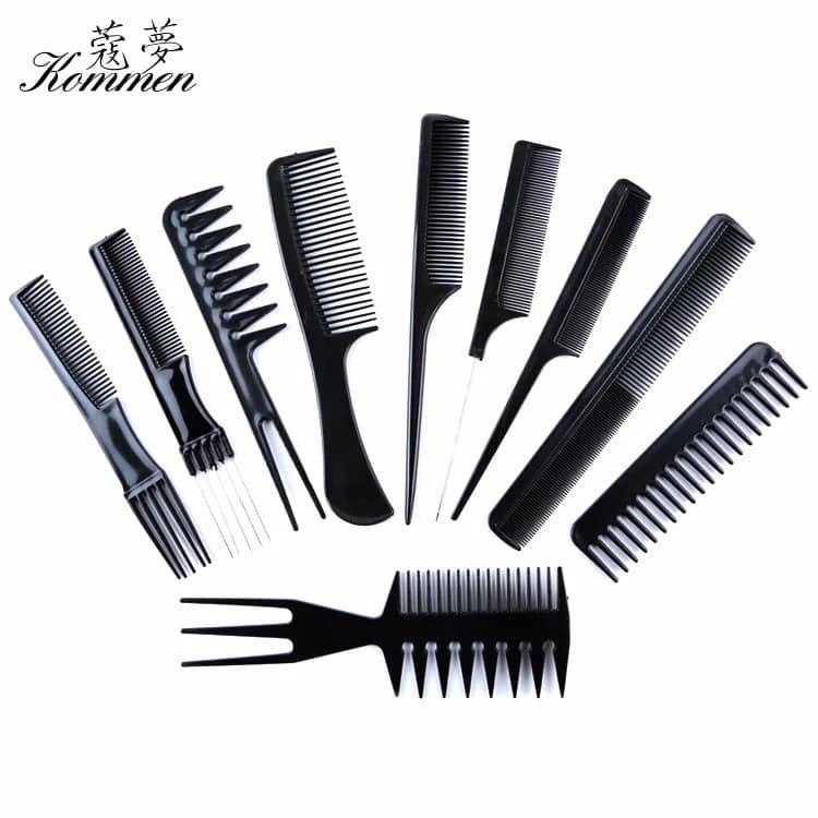 UCORP 10 Pcs Professional Styling Comb Set Salon Hairdressing Styling Tool Hair Cutting Comb Kit Great For All Hair Types \u0026 Styles