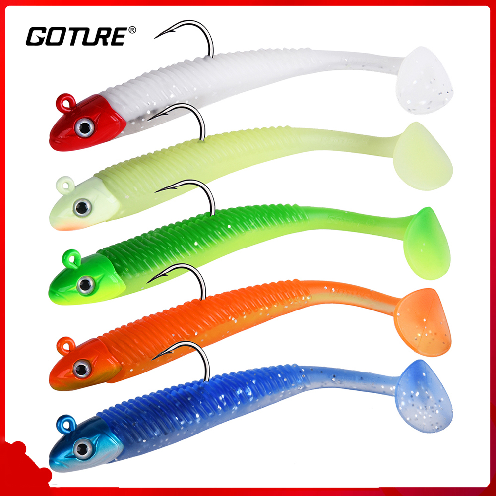 Goture 5pcs Soft Lure 20g 10.8cm Lead Head Minnow Fishing Lure Artificial  Bait Pike Fishing Wobblers All for Fishing Tackles With Sharp Hook