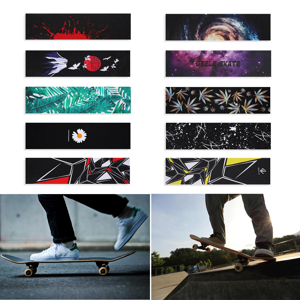 คุณภาพสูงProfessional Non-Slipสำหรับสเก็ตบอร์ดเทปพันด้ามจับLongboarding Griptapeอุปกรณ์เสริมสเก็ตบอร์ดดาดฟ้ากระดาษทรายชั้นสติกเกอร์