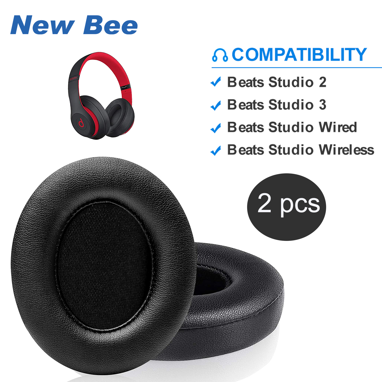 New Bee Beats Studio Replacement Earpads 2 Pieces Noise Isolation Memory  Foam Ear Cushions Cover for Beats Studio  Wired/Wireless B0500/ B0501 & Beats  Studio  | Lazada PH