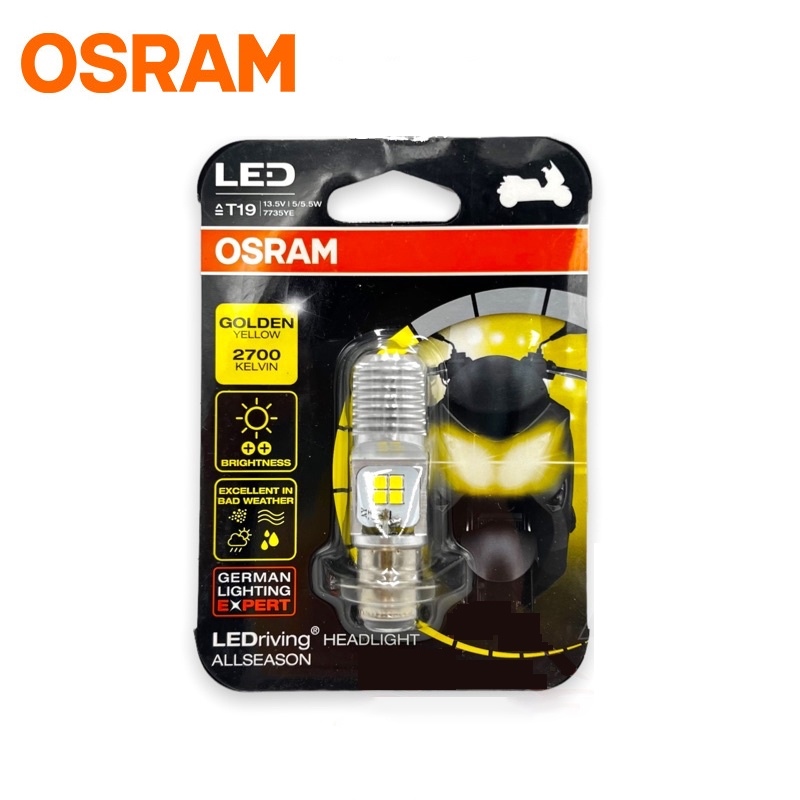 ✧ OSRAM T19 ALL WEATHER YELLOW LIGHTS MOTORCYCLE H4 HS1 LED HEADLIGHT BULB  HI / LO BEAM MOTOR LED BULB