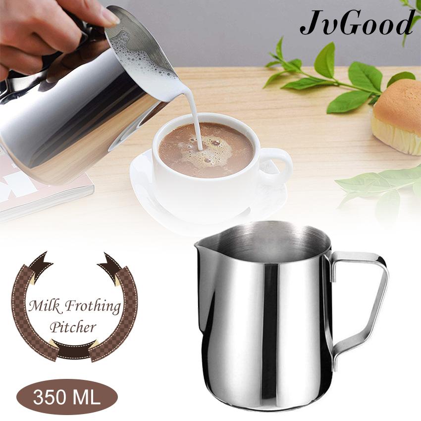 [Mua 2 Tiết Kiệm 5%] Jvood Bình Tạo Bọt Kem Sữa Bằng Thép Không Gỉ Cốc Tạo Bọt 12Oz (350Ml) Hoặc 20Oz (600Ml) Cốc Nồi Hơi Sữa Phụ Kiện Cốc Kem Có Cân Trong Và Ngoài-Thích Hợp Cho Espresso Latte Art Và Sữa Tạo Bọt