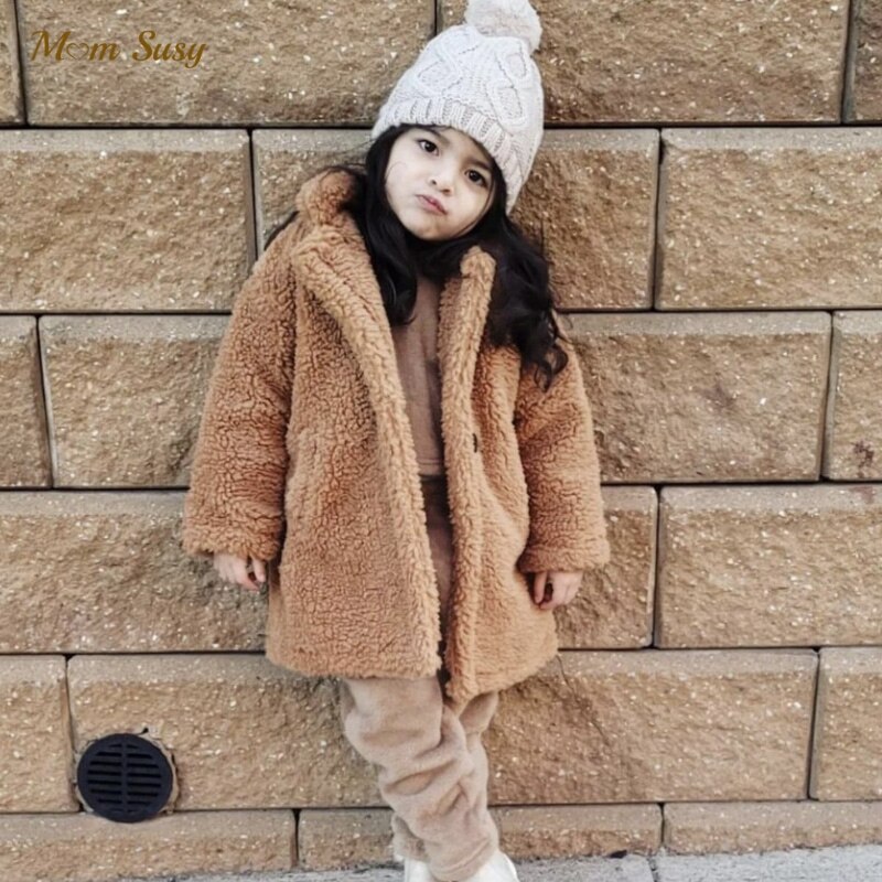 Fashion Baby Girl Boy Winter Jacket Fur Thick Child Warm Sheep Like Coat