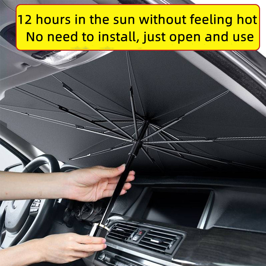 Car Sun Shade Foldable Car Sunshade Umbrella Front and Rear Windshield Car  Sunshade Sunscreen Insulation Sunshade Retractable Portable UV Protection  Suitable for All Vehicles