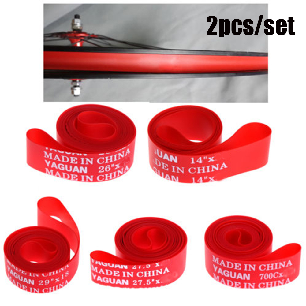 CLDH 2Pcs High Quality Red Rim Liner Top Bike Inner Tube Bicycle Tire Liner Anti Puncture Tape Pad