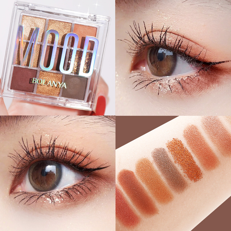 Earth Tone Matte Eyeshadow Glitter Pearl Glitter Eyeshadow Palette Waterproof Eye Shadow Fashion Trang điểm mắt thời trang