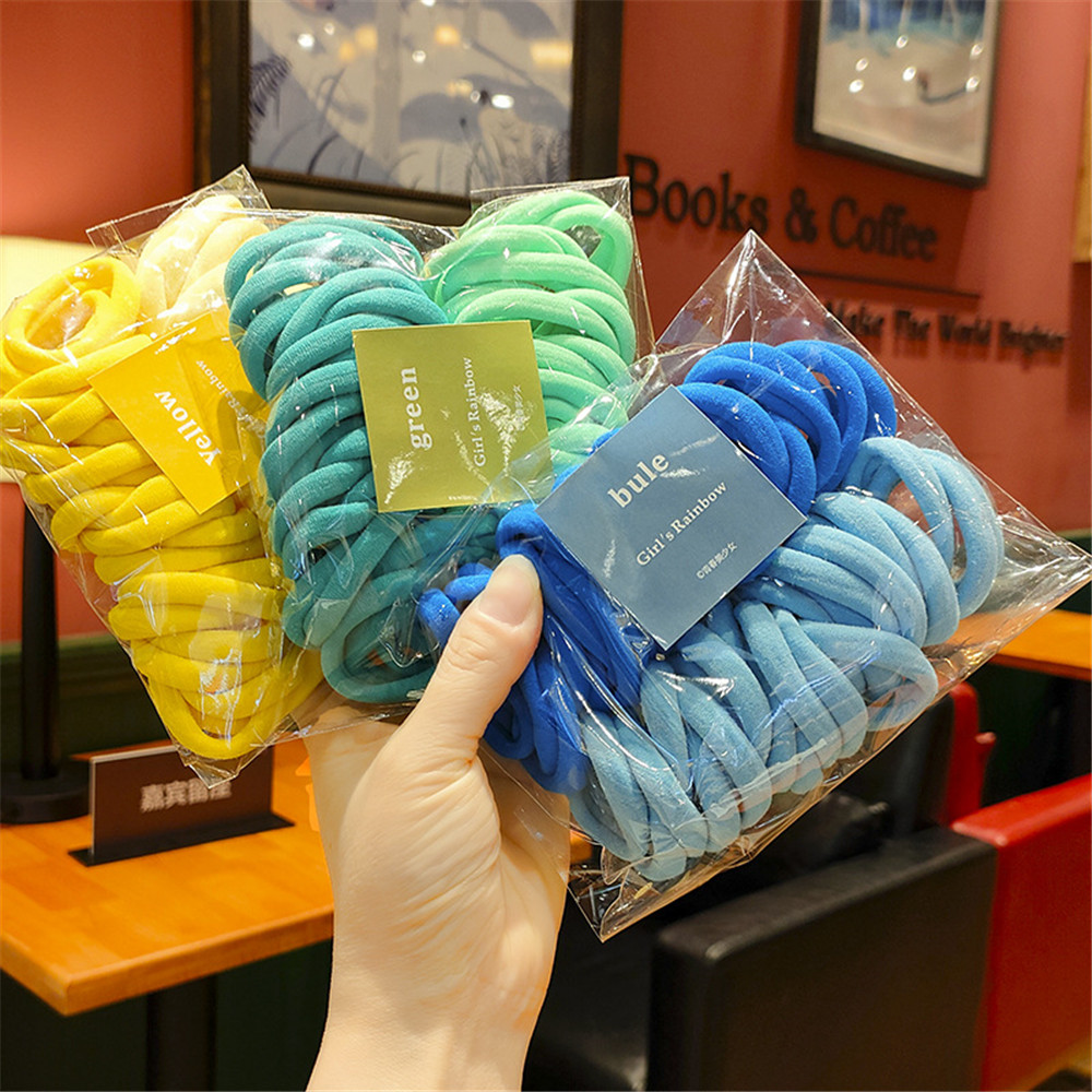 BUBBLE FASHION Fashion Solid Color Headband Scrunchie Headwear Rubber Band Ponytail Holder Hair Bands