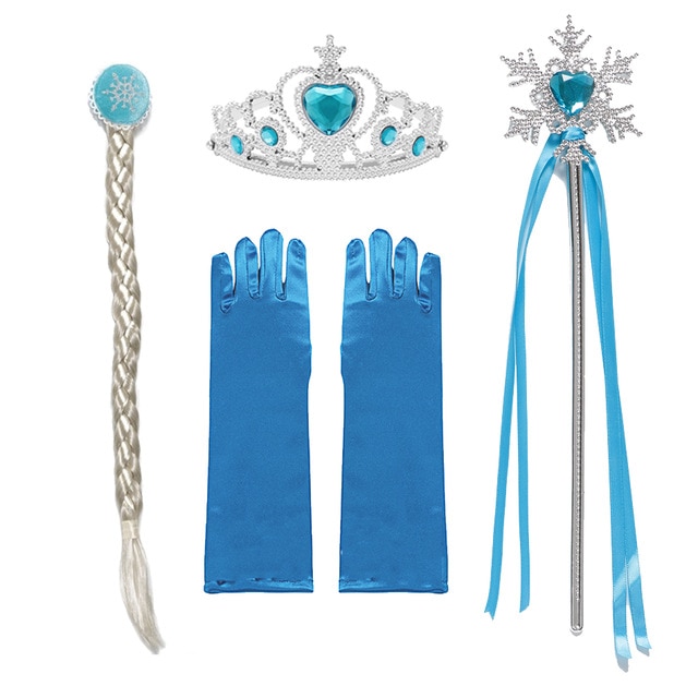 Elsa อุปกรณ์เสริม S Wand Crown ชุดเครื่องประดับ Elsa วิกผม Braid สำหรับชุดเจ้าหญิงเสื้อผ้าคอสเพลย์ Snow Queen 2อุปกรณ์เสริม