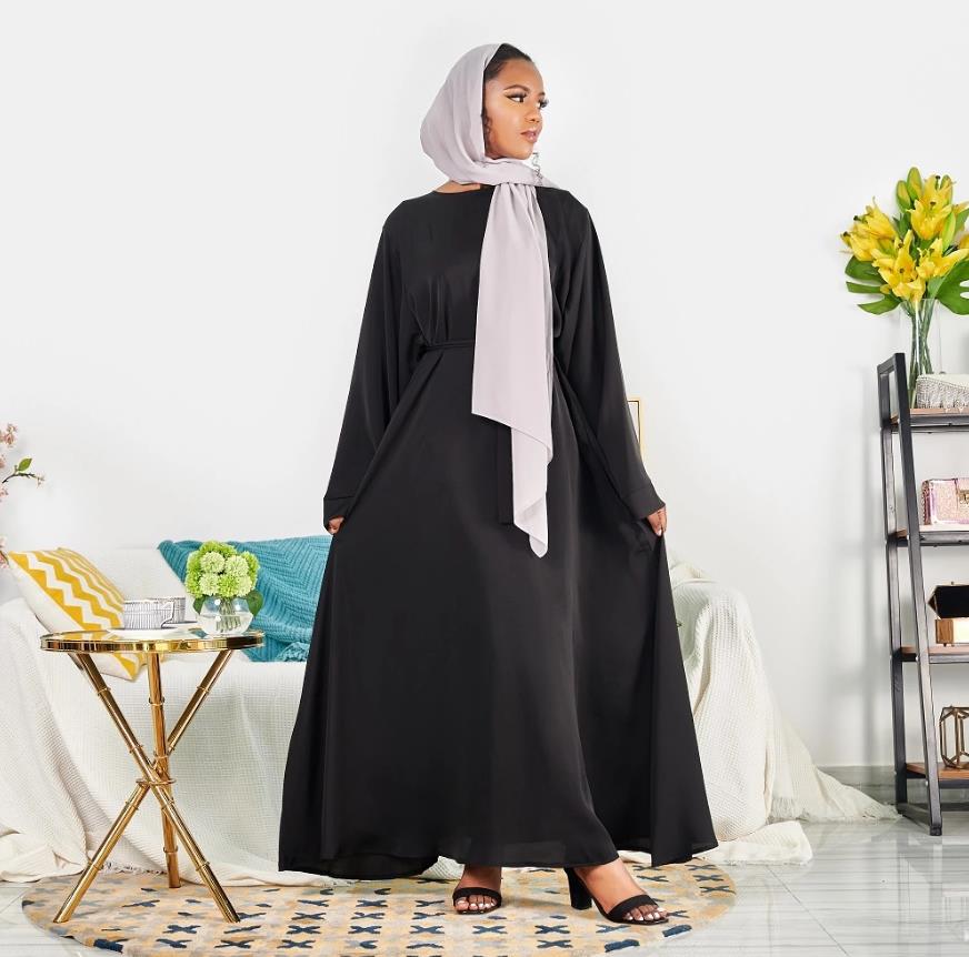 Eid Mubarek Abayaไก่งวงตุรกีมุสลิมฮิญาบแฟชั่นชุดKaftanอิสลามเสื้อผ้าสำหรับผู้หญิงVestidos Robe Musulman F1840