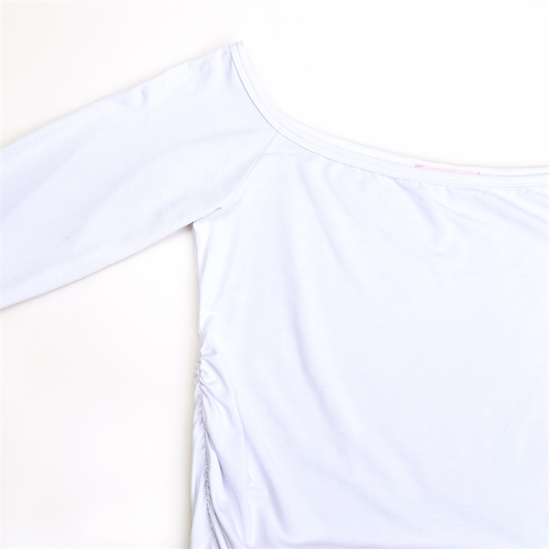 Pregnancy Bodysuit Photoshoot Maternity Off Shoulder T Shirt 3/4