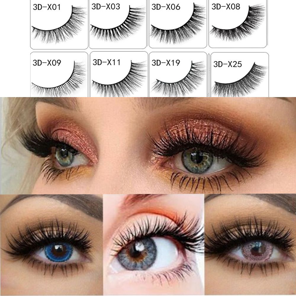 WEANBU7สีดำหนานุ่มยาวจริง100% 3D ปริมาณธรรมชาติขนตาปลอม Fake Eye Lashes แต่งหน้า Mink