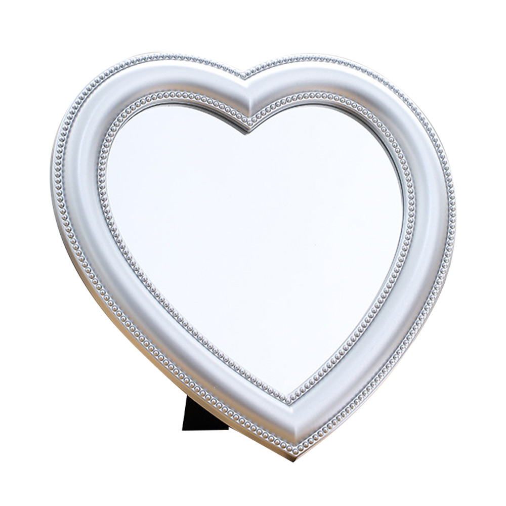 XYUR9C4FW ของขวัญเดสก์ท็อปแขวนผนังผู้หญิง/หญิงรูปหัวใจกระจกแต่งหน้ากระจกแต่งหน้ามือถือ
