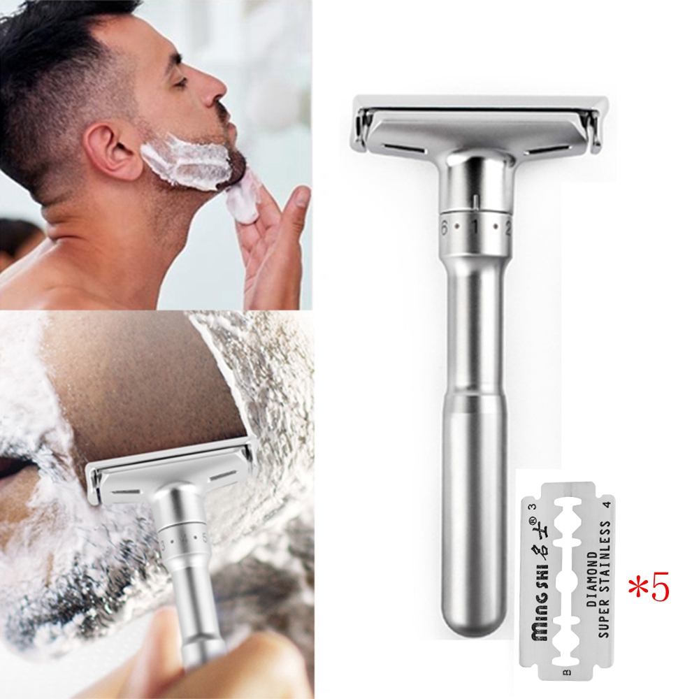 Dụng cụ cạo râu với dao cạo hai cạnh có thể điều chỉnh an toàn cho nam ficcr737 - INTL