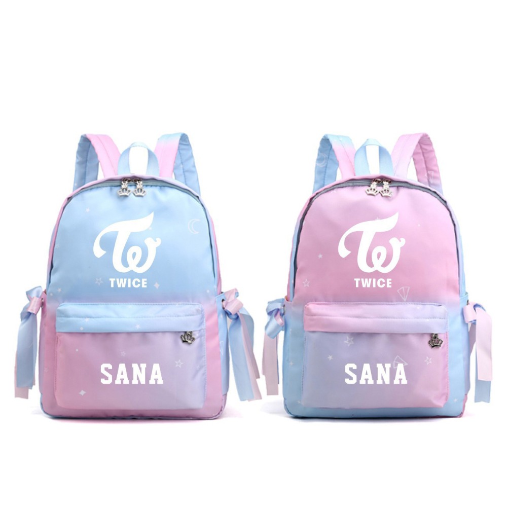 Gradient Color Kpop Twice Momo Mina Canvas School Bags Laptop Backpack Kawaii Travel Backpack Pink Bagpack Mochila Feminina 19 Lazada Ph