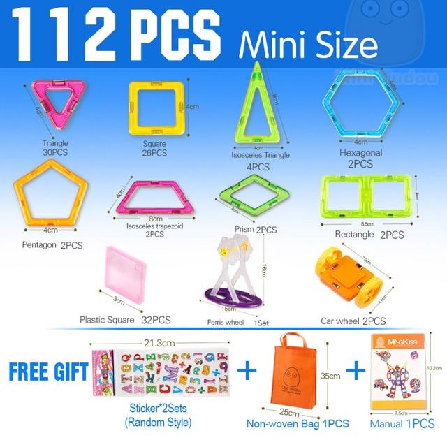 Mini 200PCS-46PCS Designer ของเล่นก่อสร้างสำหรับ Boys Girls แม่เหล็กบล็อกตัวต่อแม่เหล็กของเล่นเพื่อการศึกษาสำหรับเด็ก