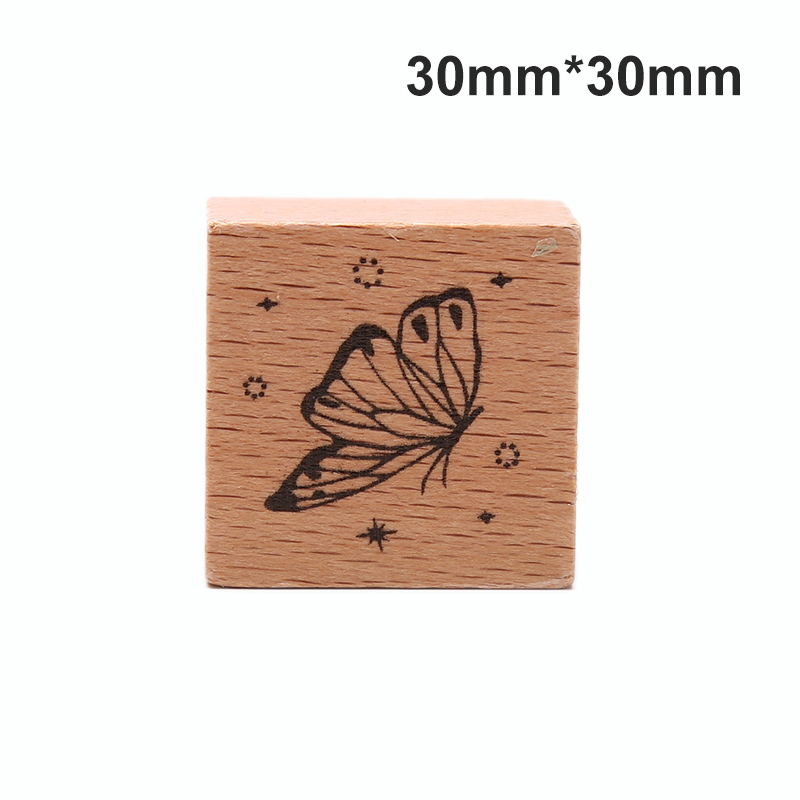 PINGZ Vintage Wooden Rubber Stamp For DIY Stationery Scrapbooking Handbook Diary Decor