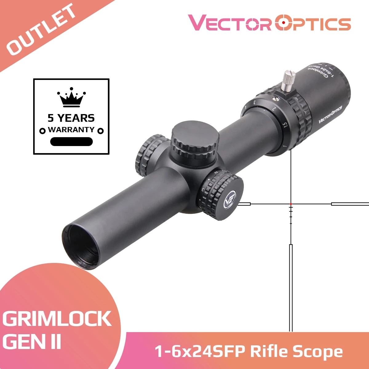 Vector Optics Gen2 Grimlock 1-6x24 BDC (MOA) Ballistic Reticle Rifle Scope  Center Dot Illuminated CQB Riflescope .223 AR15 .308 | Lazada PH