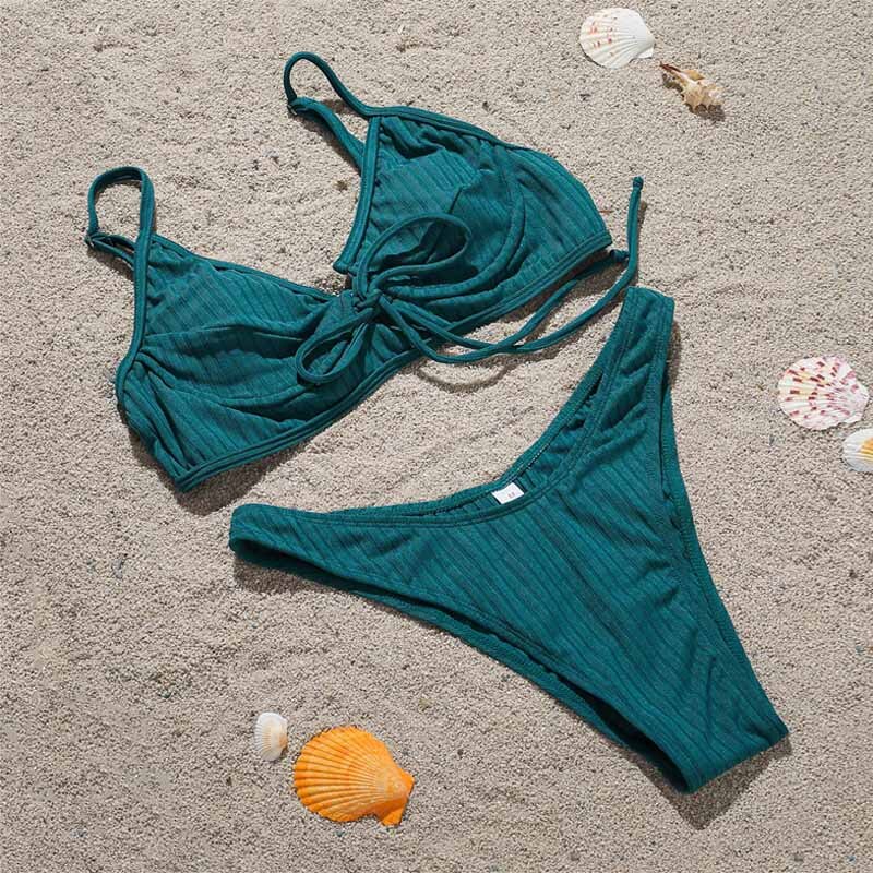 Bikini đồ bơi brasileiro đồ bơi nữ màu xanh lá cây 2023 đồ tắm gợi cảm biquini maillot de bain femme monokini tankini đồ đi biển