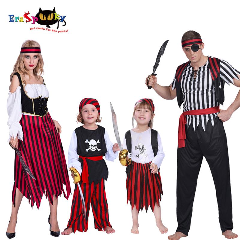 Pirate Halloween Costumes for Adult Kids Captain Jack Sparrow Cosplay