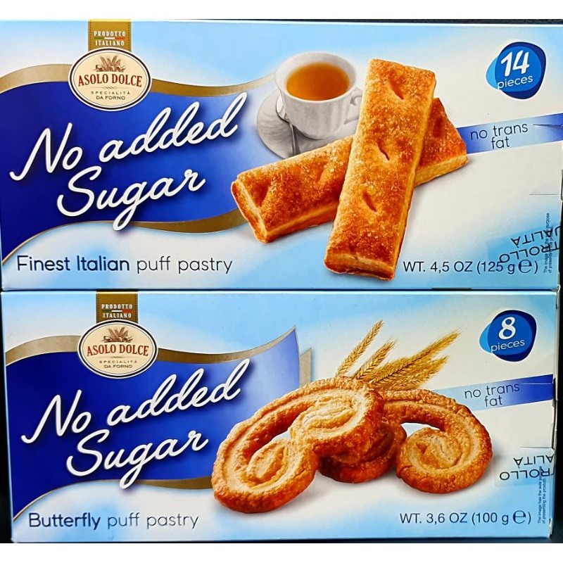 ASOLO DOLCE NO ADDED SUGAR ITALIAN PUFF PASTRY 125g BUTTERFLY