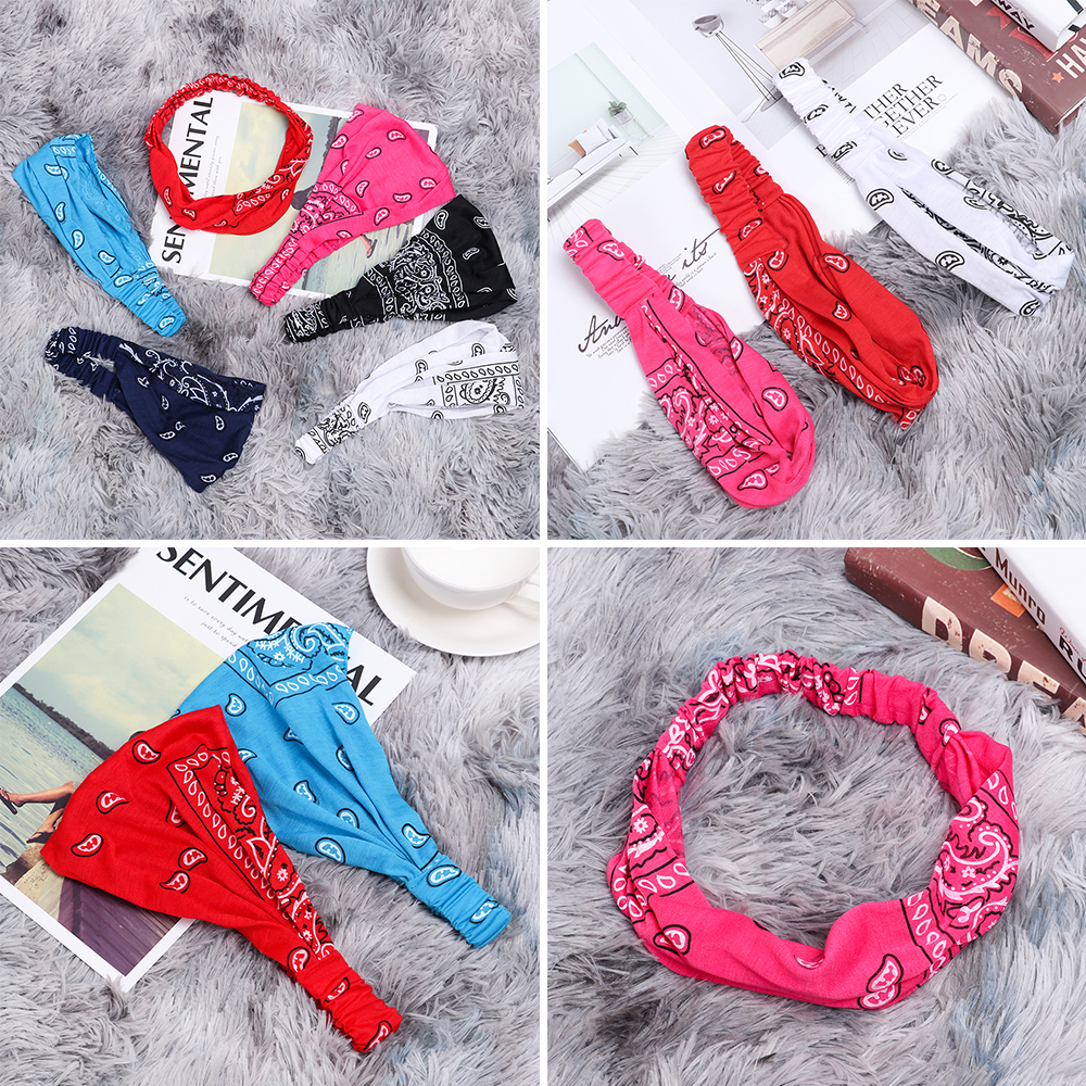 F8C503Y Fashion Sport Yoga Cover Your Hair Head Wrap Bandana Headband Wide Hairband Women Turban Cap Head Wrap