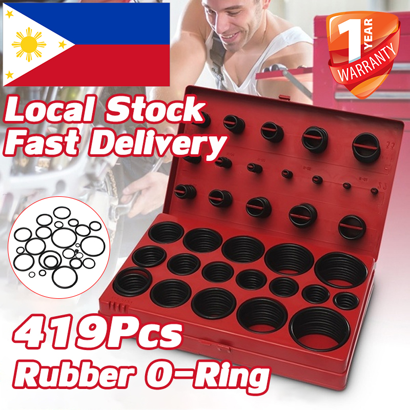 419pcs Rubber O-Ring Assortment Set Seal Gasket Universal Rubber O