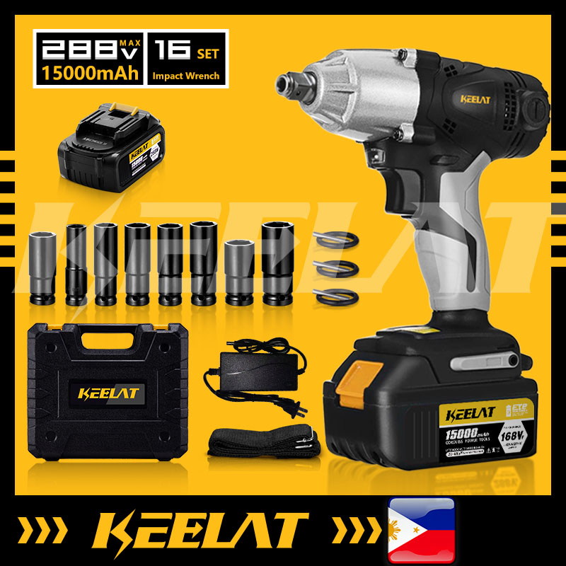 KEELAT KID005 1 2 Inch Cordless Impact Wrench With Screwdriver Impact Drill Function Rechargeable Battery Lazada PH