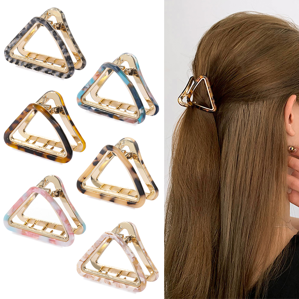F8C503Y Women Girls Shinny Metal Hair Accessories Hair Clamps Barrette Metal Hairpins Hair Claw Clip