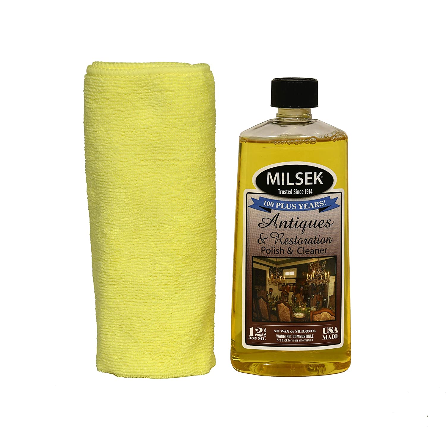 Milsek Furniture Polish & Multi-Purpose Cleaner, Original Lemon Oil - 12 fl oz