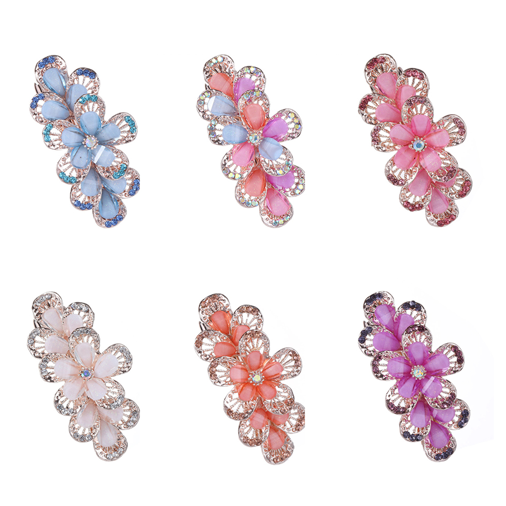 BUBBLE FASHION Jewelry Butterfly Peacock Hairgrip Rhinestone Hairpins Flower Hair Clip Crystal Barrettes Horsetail Headwear Ponytail Holder