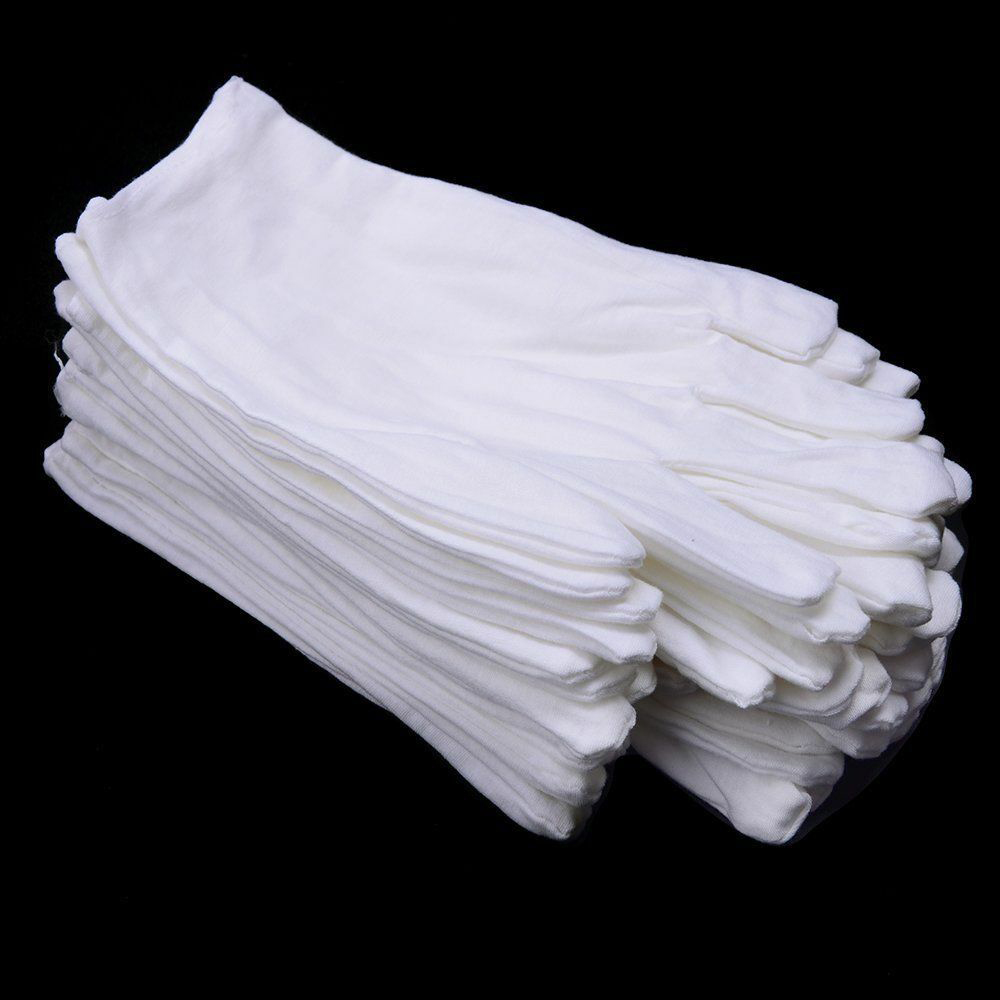 WS89PZJ4 High Quality Thick Kitchen Gardening Etiquette Supplies White Cotton Gloves Labor Protection Gloves Cleaning Materials Household