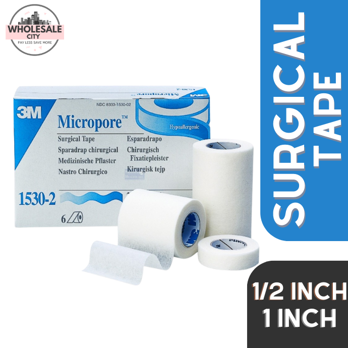 SALE!!! Best Selling 3M Micropore Tape 1/2, 1 and 2 inches/ Micropore Tape  Surgical Tape Medical Breathable Tape Microporous Breathable Paper Tape/  Surgitech Micropore Surgical Tape Micropore First Aid Paper Tape  Hypoallergenic