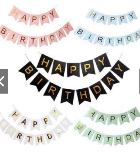 Happy Birthday Banner With String 12cmx17cm Lazada Ph