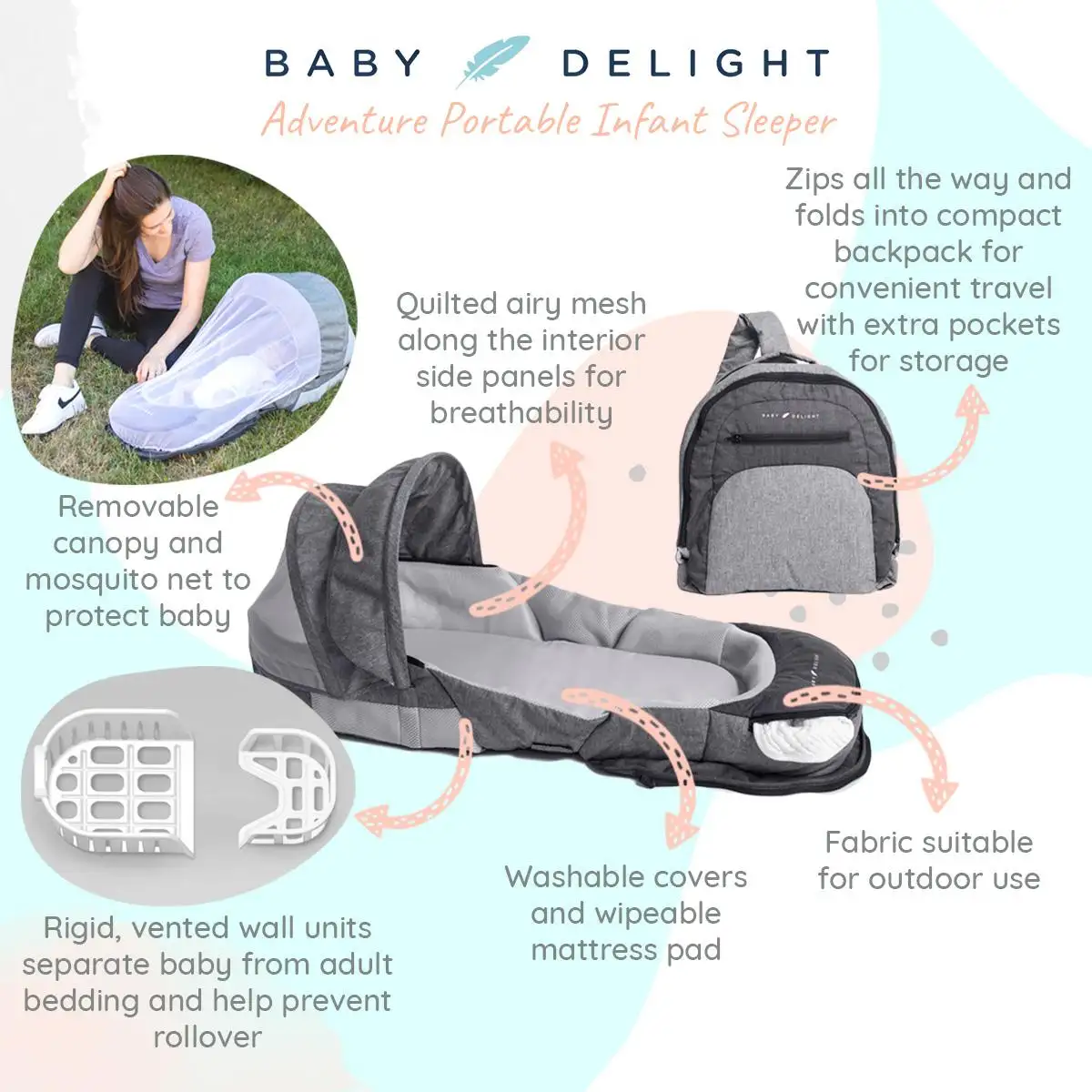 baby delight snuggle nest adventure portable infant sleeper