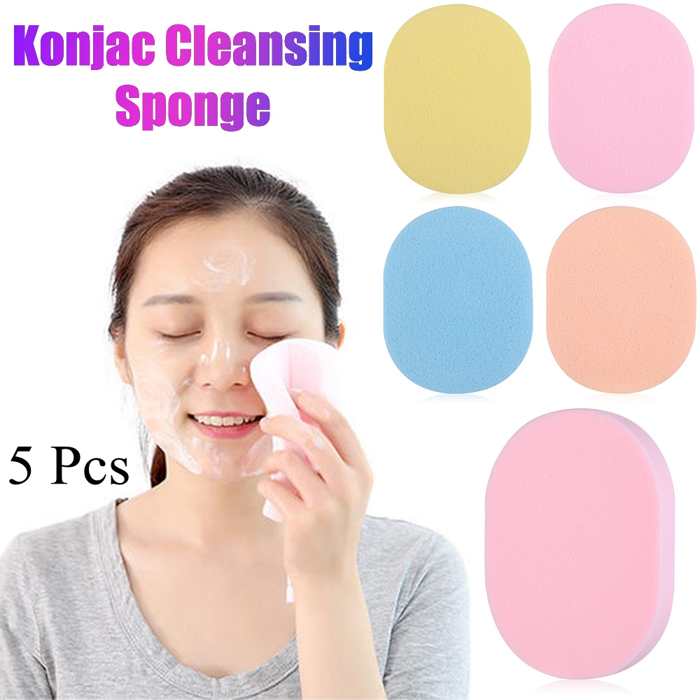 ZHUAFENGXI 5 Pcs Hot Sale Skin Care Exfoliator Bathroom Supplies Facial Cleaner Body Washing Sponge Cleansing Sponge Scrub Puff