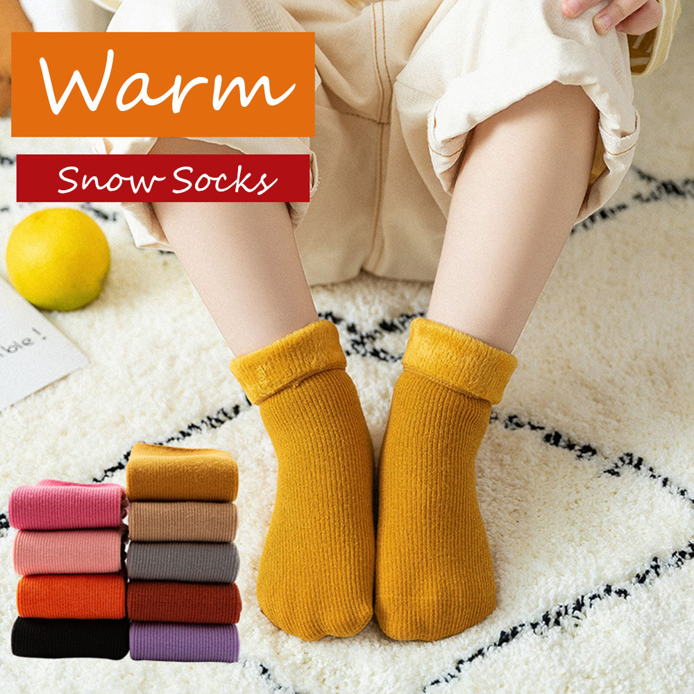 QVPYP ผ้าฝ้าย Multicolor เด็กวัยหัดเดินเด็กฤดูหนาวฤดูหนาวความร้อนหญิงหนาพื้นถุงเท้าเด็กชุดชั้นในถุงเท้าผ้านุ่ม