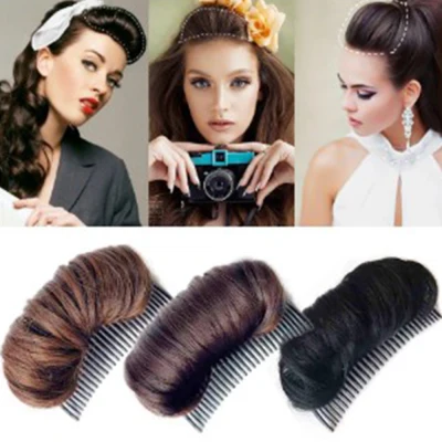 Natural DIY Hair Extensions Hairpin Hair Fluffy Invisible Princess Styling Tools Hair Bun Hair Pad False Hair Clip (2)