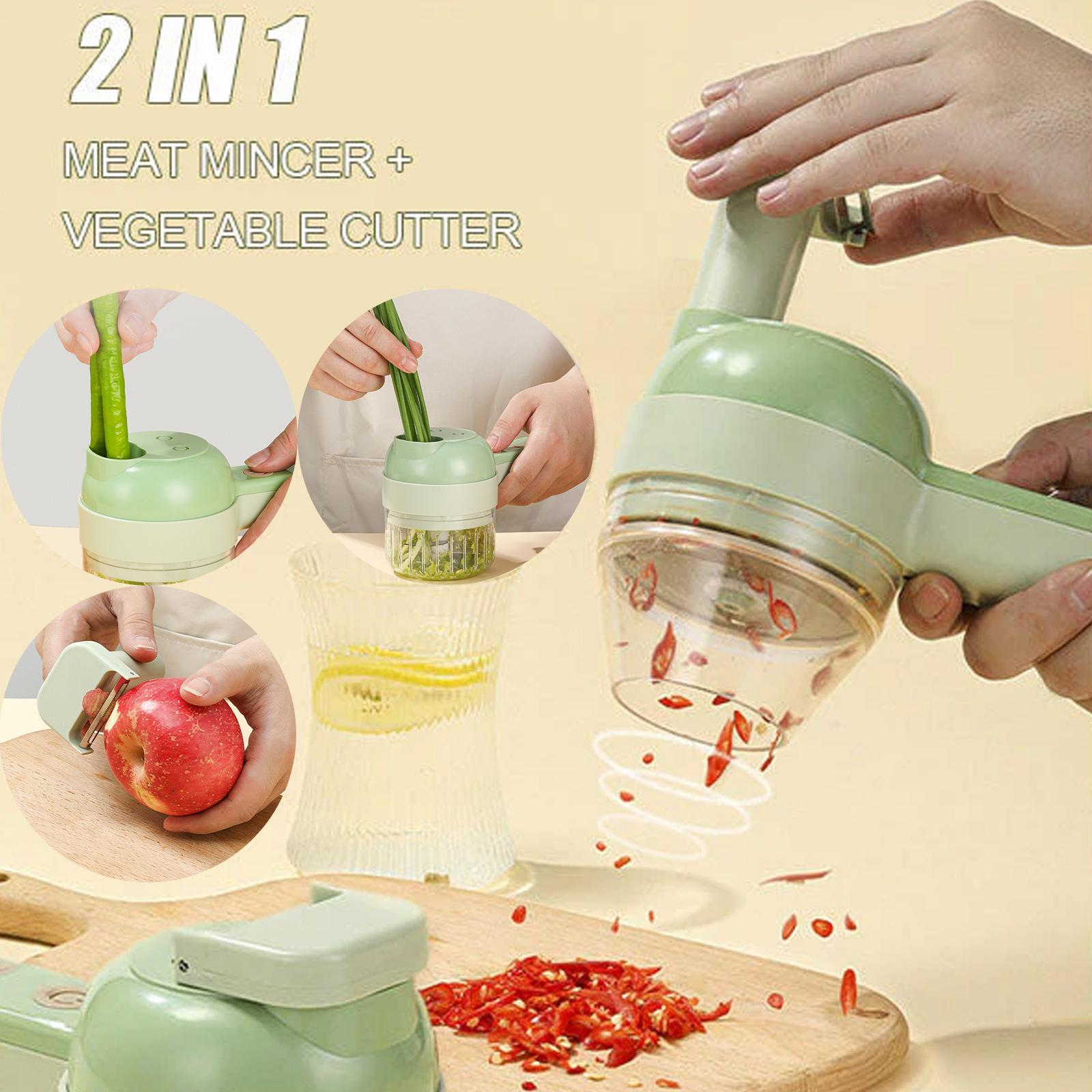 Gambar Gatling Vegetable Cutter Wireless Electric Cooking Artifact Pull Kitchen Garlic Garlic Garlic Mixer Machine Z7M1